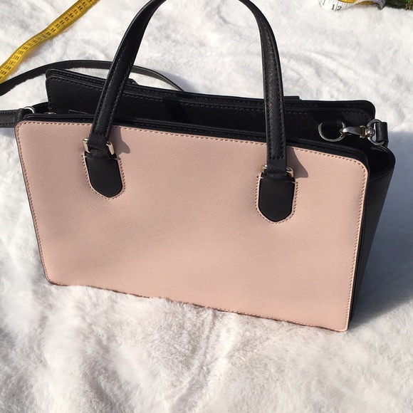 KATE SPADE ♠️ PINK BLACK SATCHEL HANDBAG PURSE WITH REMOVABLE CROSSBODY STRAP - Picture 6 of 7